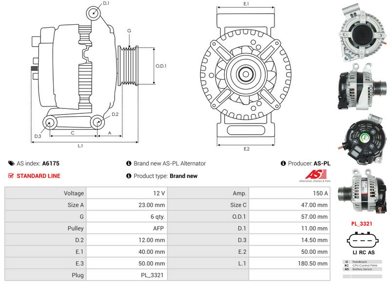 AS-PL A6175 Alternator