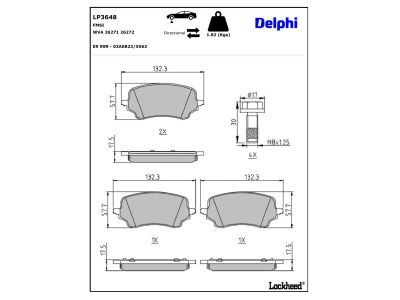 DELPHI LP3648 Brake Pad Set, disc brake