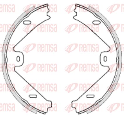 Комплект гальмівних колодок, стоянкове гальмо, Remsa 4754.00