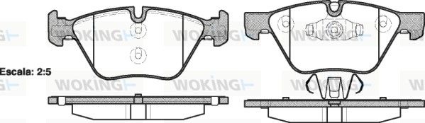 Комплект гальмівних накладок, дискове гальмо, Woking P11523.10