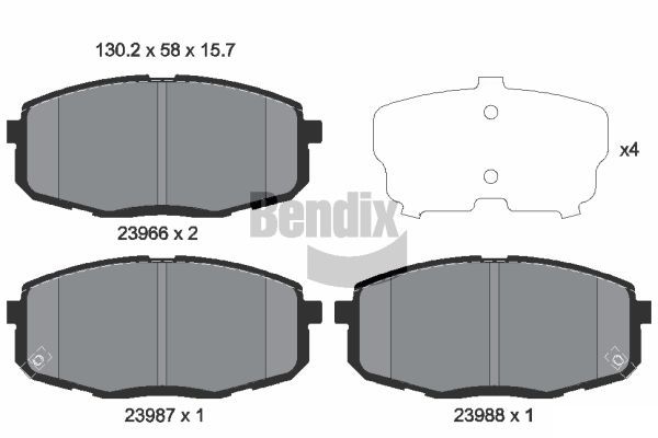 BENDIX Braking fékbetétkészlet, tárcsafék BPD1153