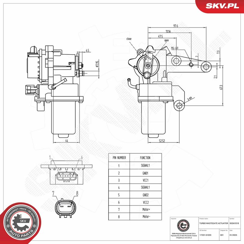 Laadesurve kontrollklapp, ESEN SKV 95SKV518