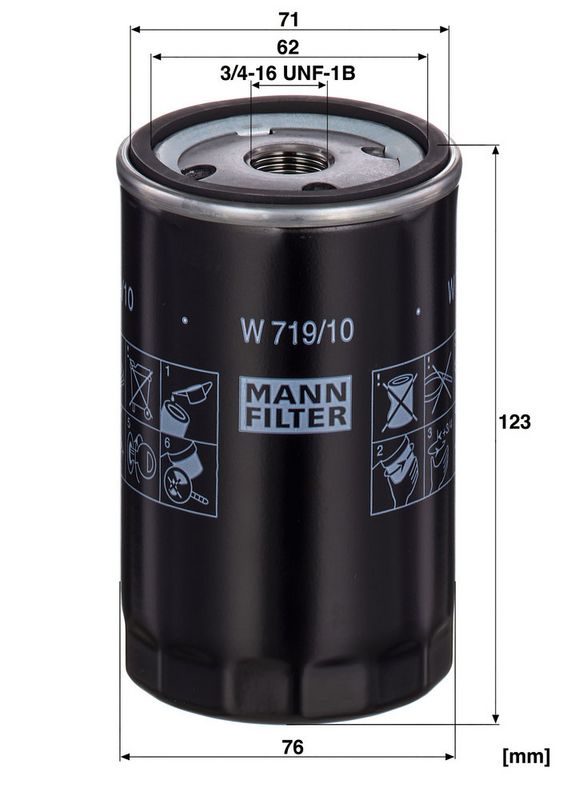 Oliefilter (geschroefd) past: INGERSOLL RAND P130SD, P130WD