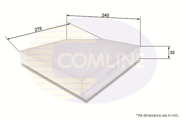 Фільтр, повітря у салоні, Comline EKF106