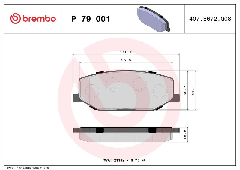 BREMBO P 79 001 Brake Pad Set, disc brake