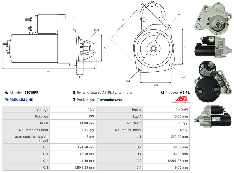 AS-PL S3016PR Starter