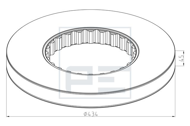 kotouč brzdový VOLVO FH12,FL,FM, RVI Magnum, Premium DXi (plný) 146.211-10A