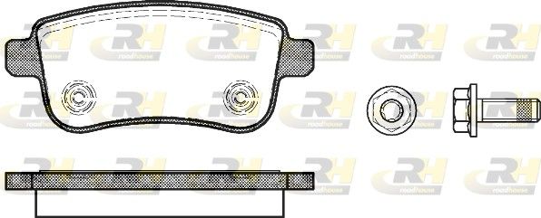 Комплект гальмівних накладок, дискове гальмо, Roadhouse 21387.00