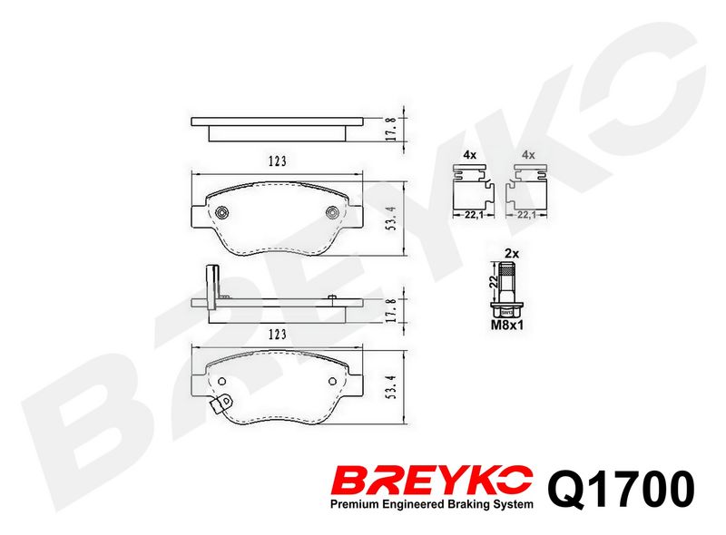 DAVID VASCO Q1700 Brake Pad Set, disc brake