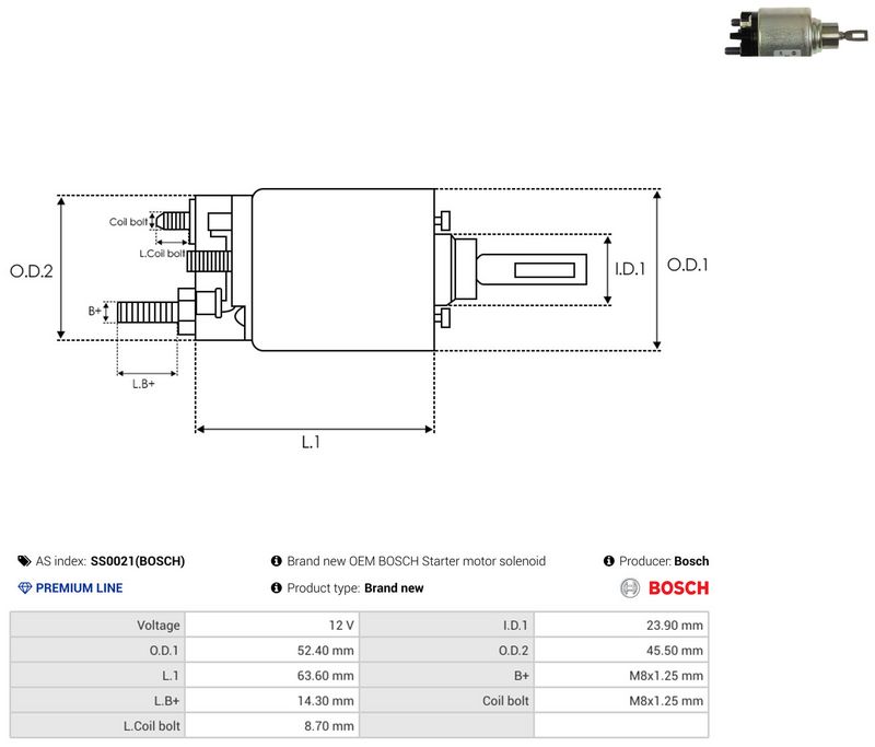 AS-PL SS0021(BOSCH) Solenoid Switch, starter