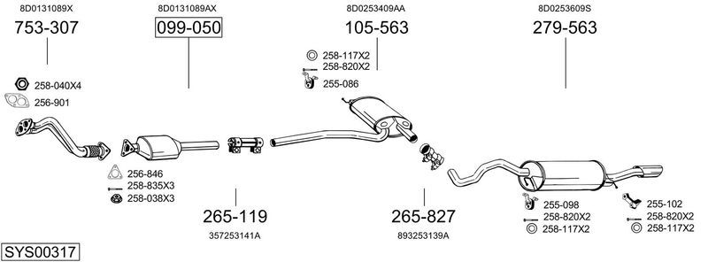 BOSAL kipufogórendszer SYS00317