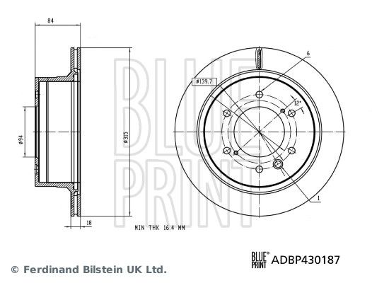 Гальмівний диск, Blue Print ADBP430187