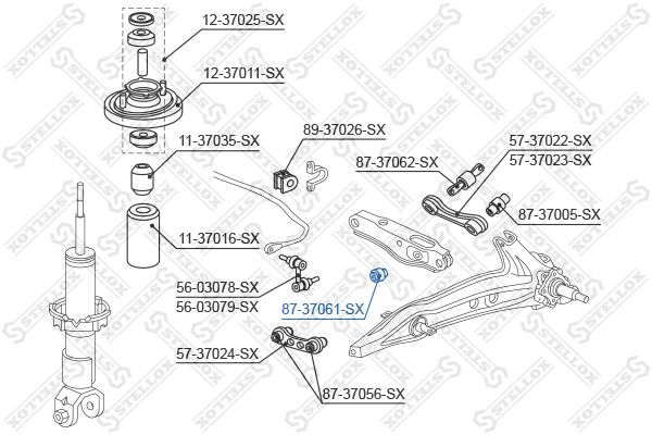 STELLOX 87-37061-SX Bush, shock absorber