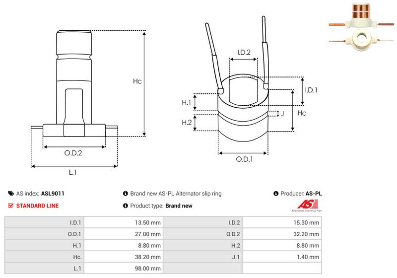 Rõngas, generaator, AS-PL ASL9011