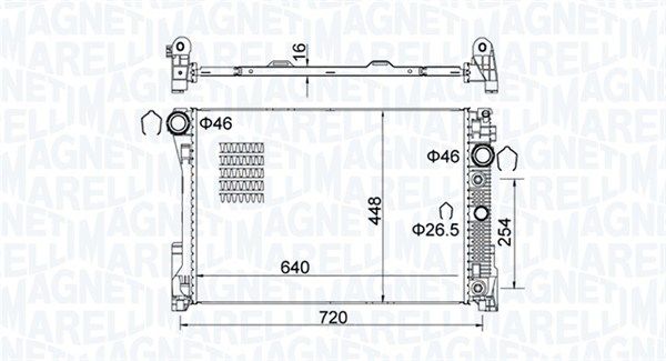 Радіатор, система охолодження двигуна, Magneti Marelli 350213163300