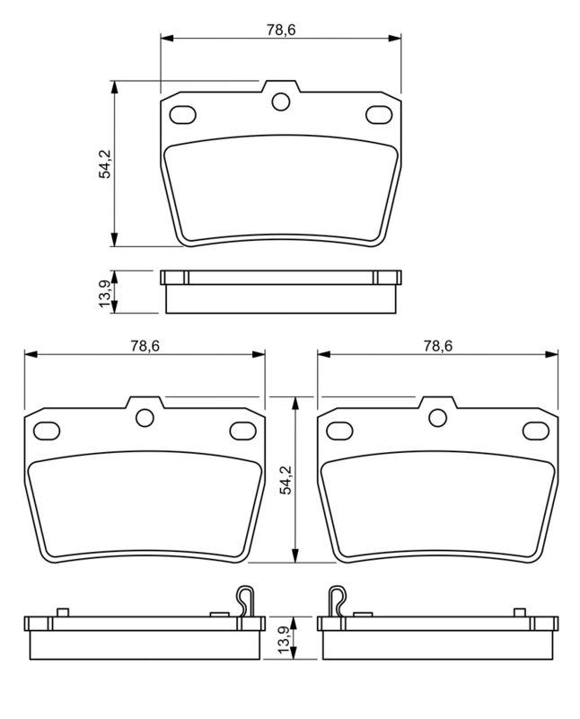 Piduriklotsi komplekt, ketaspidur, BOSCH 0 986 494 350