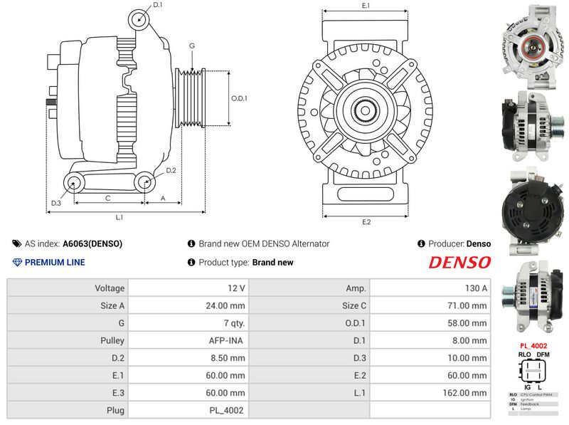 AS-PL A6063(DENSO) Alternator