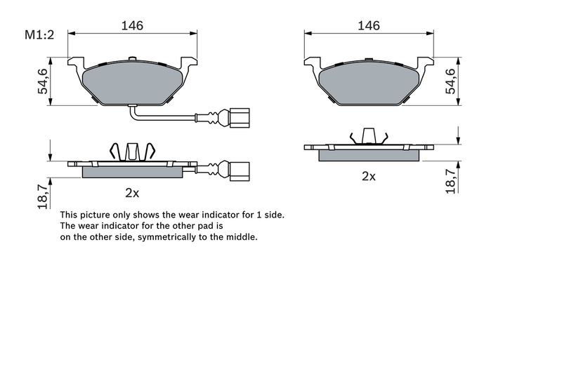 BOSCH 0 986 494 525 Brake Pad Set, disc brake