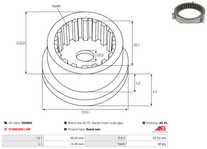AS-PL SG0063 Repair Kit, starter