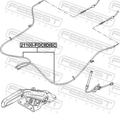 FEBEST 21100-FOCIIDISC Cable Pull, parking brake