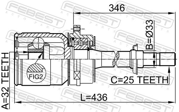 FEBEST 0211-SR20RH Joint Kit, drive shaft