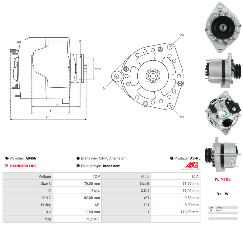 AS-PL A0456 Alternator