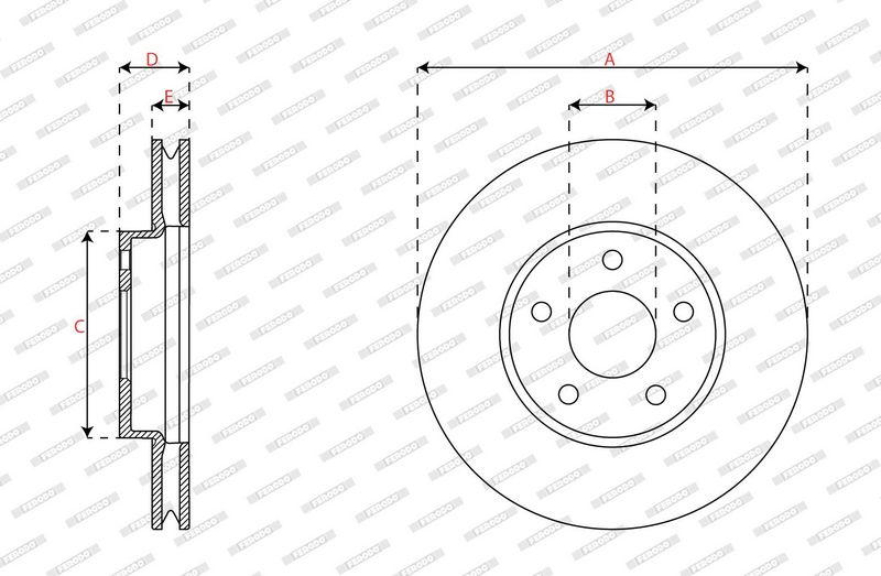 FERODO Disque de frein DDF3020C