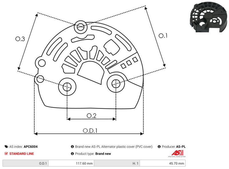 AS-PL APC6004 Protective Cap, alternator