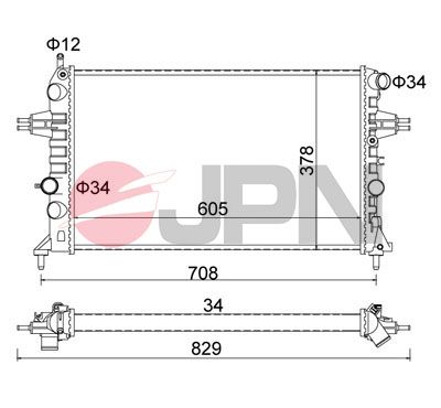 Radiaator, mootorijahutus, JPN 60C9029-JPN