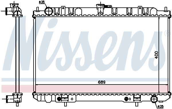 Радиатор охлаждения NISSAN MAXIMA QX (A33) (00-) 2.0/3.0 (выр-во Nissens)