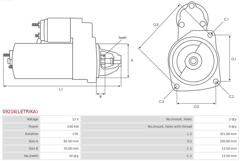 AS-PL S9216(LETRIKA) Starter