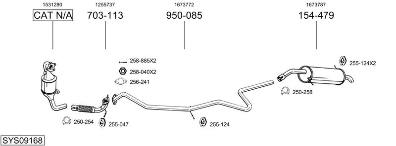 BOSAL kipufogórendszer SYS09168