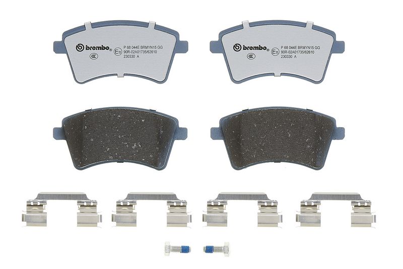 Piduriklotsi komplekt, ketaspidur, BREMBO P 68 044E