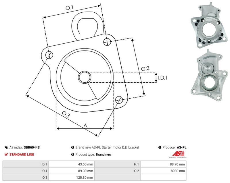 AS-PL SBR6044S Starter Lid, carburettor