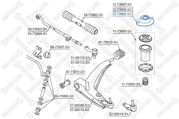 STELLOX 12-73009-SX Suspension Strut Support Mount