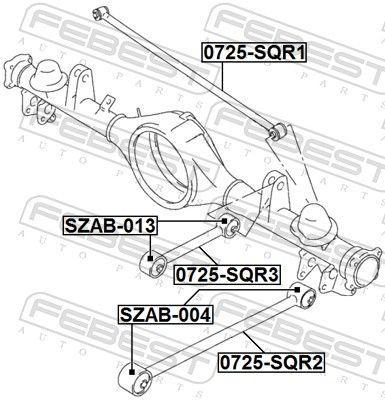 FEBEST 0725-SQR3 Control/Trailing Arm, wheel suspension