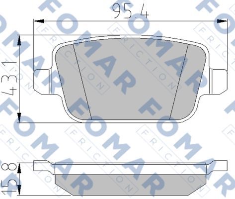 Комплект гальмівних накладок, дискове гальмо, Fomar 930781