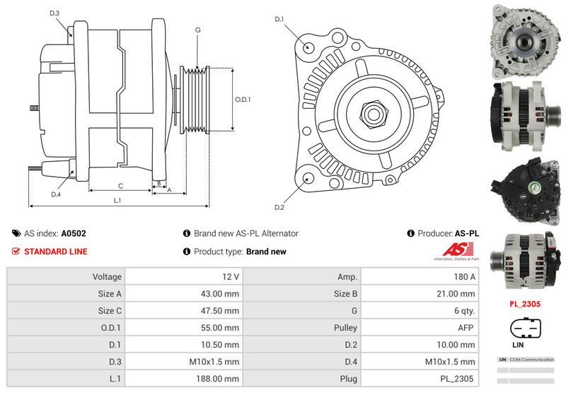 AS-PL A0502 Alternator