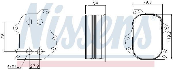 NISSENS 90745 Oil Cooler, engine oil