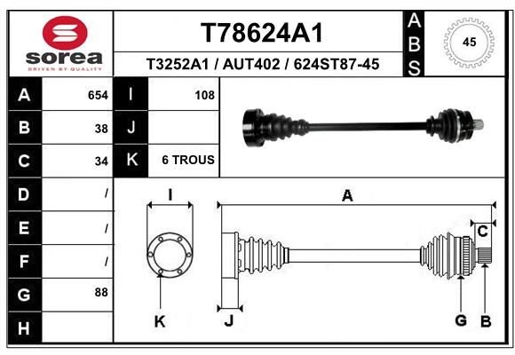 EAI hajtótengely T78624A1