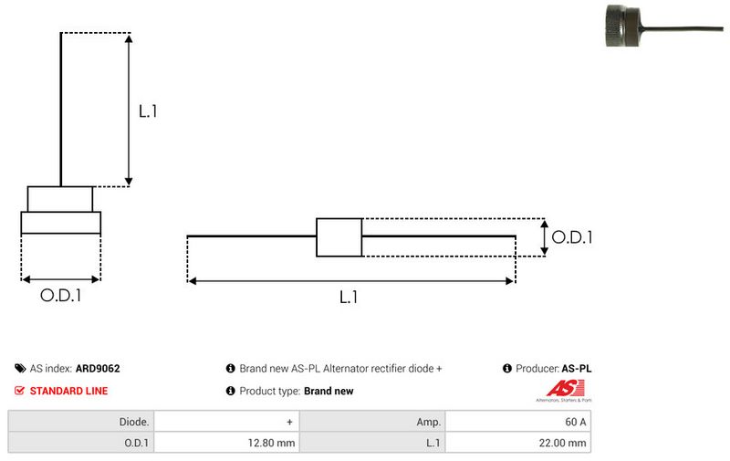 AS-PL ARD9062 Rectifier, alternator