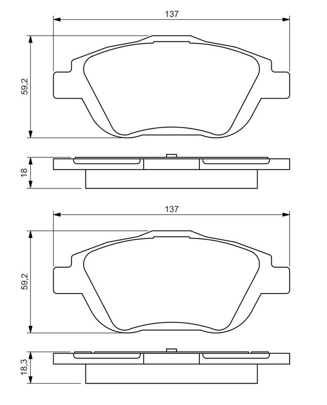 Piduriklotsi komplekt, ketaspidur, BOSCH 0 986 494 438