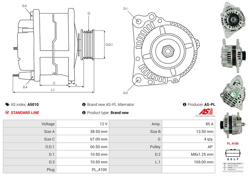 AS-PL A5010 Alternator