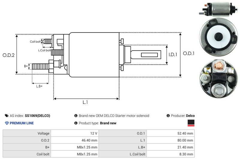 Magnetlülitus, starter, AS-PL SS1069(DELCO)