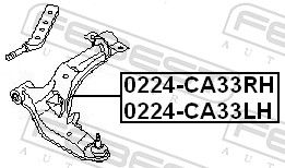 FEBEST 0224-CA33RH Control/Trailing Arm, wheel suspension