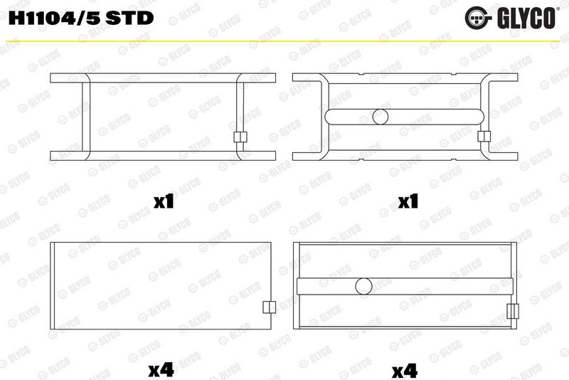 Coussinet+vilebrequin GLYCO H1104/5 STD