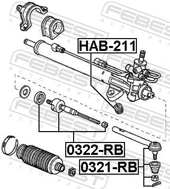 FEBEST HAB-211 Mounting, steering gear