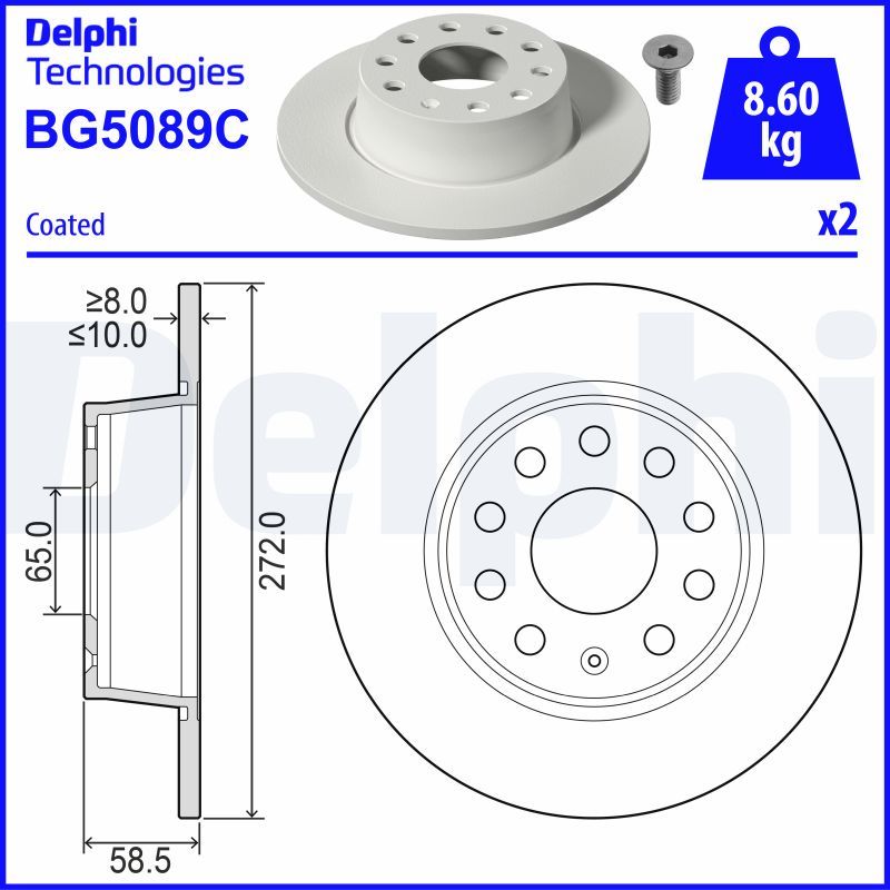 Гальмівний диск, Delphi BG5089C