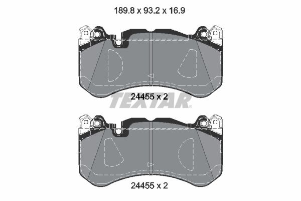 Комплект гальмівних накладок, дискове гальмо, Textar 2445503