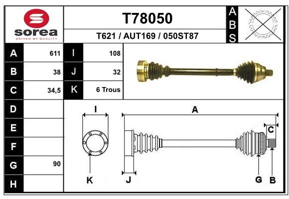 EAI hajtótengely T78050